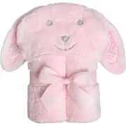 Ollie & Paige Kids/Children Hooded Bath Towel/Wrap Tessa The Bunny Pink