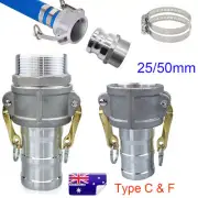 25/50mm Aluminium Camlock Hose Fittings Coupler Type C F Cam Lock Hose Barb Tail