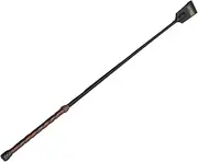 Aintree Horse Riding Whip Crop Leather Grip Closed Flapper 65Cm Brown