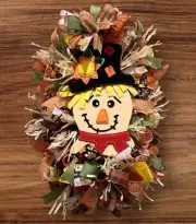 Harvest wreath, Fall wreath, Scarecrow Wreath, Scarecrow Fall swag,Autumn wreath