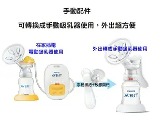 AVENT 新安怡標準口徑PP單邊電動吸乳器配件「矽膠閥門+白色手動握把」電動轉換成手動吸乳器配件~超實用