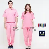 在飛比找樂天市場購物網優惠-粉紅色休閒服 看護服 健檢服裝 運動套裝 短袖 女 男 Po