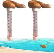 Floating Poop Pools Thermometer, Floating Swimming Pool Thermometer, Poop Shape Prank Water Thermometers,for Outdoor & Indoor Swimming Pools, Spas, Hot Tubs, Aquariums & Fish Ponds (2 PCS)