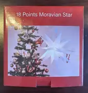 18 Points Moravian Star Light Christmas Tree Topper Battery Operated 18 In NEW