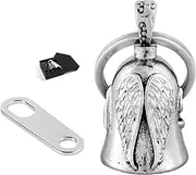 Guardian Bell Angel Riding Bell With Gift Box, Necklace, Key Ring, Universal Holder, Chrome Motorcycle Accessories, Silver, One Size
