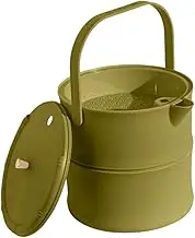 Ｂｅｓｇａ Tea Waste Bucket Garbage Can with Handle for Ceremony Accessories Portable Home Office with Lid Waste Bin Garbage Container, Green