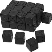 WOONEKY 30pcs Frosted Black Acrylic Dices Portable Dot Dice for Board Games Parties and Teaching Projects Fun Game Props for Home and Outdoor Entertainment