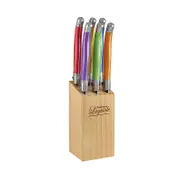 7pc Chateau Laguiole Stainless Steel Steak Knife Set w/Block Cutlery Multicolour