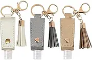 Portable Empty Travel Bottle Keychain Hand Sanitizer Bottle Holder 3 Pack Squeeze Bottle Refillable Containers for Toiletry Shampoo Lotion Soap (Style 1, One size)