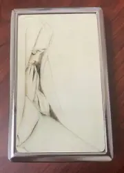 Prayer Silver Metal Cigarette Case RFID Protection Wallet