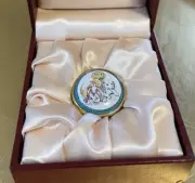 Staffordshire Enamels Chelsea Bonbonnieres Puppies Trinket Box England NEW!
