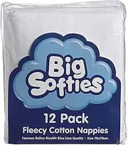 Big Softies Super Soft Cotton Flannelette Nappies Set for Babies, White