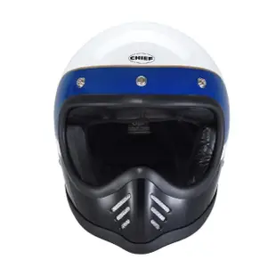 【Chief Helmet】Athena 攀越 藍白 全罩式 安全帽(玻纖帽 山車帽 復古帽 復古安全帽 復古帽 全罩式復古帽)