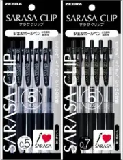 ZEBRA Gel Ballpoint Pen SARASA Clip 0.5&0.7 Black 5 Pieces Each PJJ15-JJB15