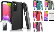 For Samsung Galaxy A03S SM-S134DL Slim Hybrid Case Phone Cover + Tempered Glass