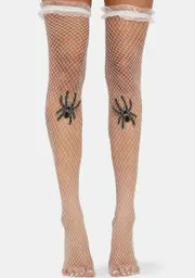 Creepy Crawly Fishnet Thigh Highs