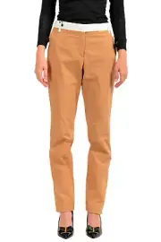 Viktor & Rolf Women's Brown Flat Front Straight Leg Pants US M IT 42