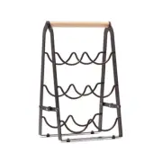 Portable Foldable 3 Tiers Wine Rack 6 Wine Bottle Display Shelf for Home Dining