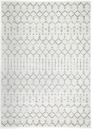 Graceful Geometric Ivory and Grey Rug