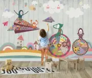 3D Paper Airplane G14779 Wallpaper Wall Murals Removable Self-adhesive Honey