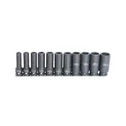 SP Tools 11Pcs 1/2" Drive Deep Impact Socket Rail Set - 6 Point SAE Cr-Mo Steel