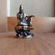 Suigetsu Kannon Bodhisattva Brass Buddha Buddhist Statue Amulet Antique Palm 2in