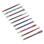 10pcs Nail Drill Bits Stainless Steel Nail Grinding Head With Storage Box Fo L2S