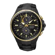 Seiko Men's Coutura Black and Gold Watch SSC573P