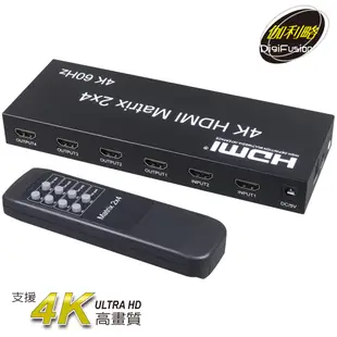 伽利略 HDMI 4K@60Hz 影音分配器 矩陣式 2進4出