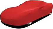 WinPower Indoor Sports Car Cover 177-189 Inch Stretch Dustproof Protection Full Car Cover for Underground Garage Car Show, Red