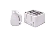 Westinghouse 1.7L Kettle & 4 Slice Toaster Pack White/Silver Wave Pattern