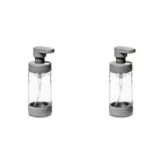 2x Madesmart Plastic Foaming Soap Pump Dishwahing Liquid Dispenser 296ml Grey