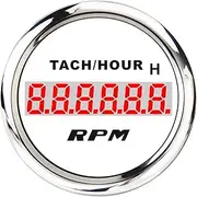 SKMWLMRAJ 52mm Digital Hour Meter Tachometer Clock Counter Time Gauge Hourmeter for Automobile Car Marine Boat Motorcycle 9-32V Automobile Tachometer(TachHour WS)