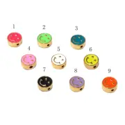 Double Sides Colorful Smiley Face Coin Spacer Beads, sku#N58