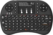 Rii 2.4GHz Mini Wireless Keyboard with Touchpad＆QWERTY Keyboard, Backlit Portable Keyboard with Remote Control for Laptop/PC/Tablets/Windows/Mac/TV/Xbox/PS3/Raspberry Pi .(Black)