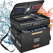 VEVOR Fireproof Document Box 2000℉, Fireproof Document Bag with 3 Storage Layers, 390 x 315 x 355 mm, Fireproof Wallet, Wallet, Large Briefcase, Money Storage, Documents, Money, Passport, Bank File