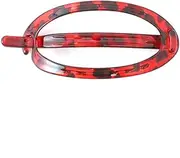 Plain Oval Metal Free Hair Barrette Clips Women Hair Accessories (Red, One size)