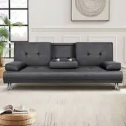 ALFORDSON Sofa Bed 3 Seater Lounge Couch Grey