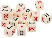 WOONEKY Crylic Poker Dice Set 15pcs Dice Game Props Wear-Resistant Poker Chips for Party Favors