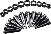[TOPBRIGHT] 24PCS UV Acrylic Tapers and Surgical Steel Plugs Ear Gauges Kit Eyelets Stretching Set 00G-20mm