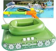 Inflatable Tank Pool Float - Swimming Pool Large Tank Toy with Water Spray, Floating Rafts Beach Party Toys for Boys Girls Adults Kids