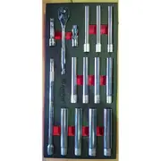 15pc Ampro 3/8" Drive Heavy Duty Metric Extra Long Deep Socket Set TS55290