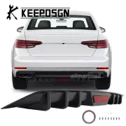 Rear Bumper Diffuser Reflective Strip Tail Light Shark Fins for Audi A4 S4 RS4 (for: Audi)