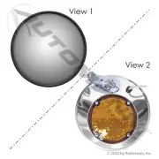 Heated 8-1/2" Convex Mirror Head w/ Amber LED Marker & Turn Signal Left Hand LH