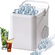 Electric Ice Maker – Countertop Ice Cube Machine with Self-Cleaning, 9 Ice Cubes in 6 Mins, 2 Ice Sizes, 12KG/24Hrs, Ideal for Home, Kitchen, Office, Bar & Party Use