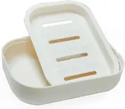 Soap Dish, Beige Plastic Soap Dish,bathroom Shower Soap Dish Holder,travel Soap Dish Soap Containers Are Perfectgreenwhite2pcs