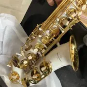 Alto Saxophone White Painted Saxophone Professional Performance Instrument