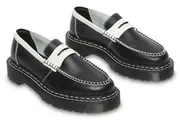 Dr. Martens Womens Penton Bex Leather Loafer - Black With White Edge/White - UK 12