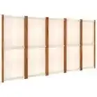 350x180 cm 5-Panel Room Divider Folding Screen Panel Privacy Screen Partition