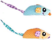 Petstages Catnip Chew Mice Dental Health Cat Toy - 2 Pack